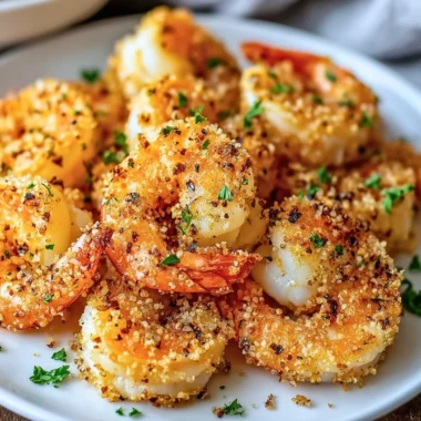 Air Fryer Garlic Parmesan Shrimp dish served on a plate