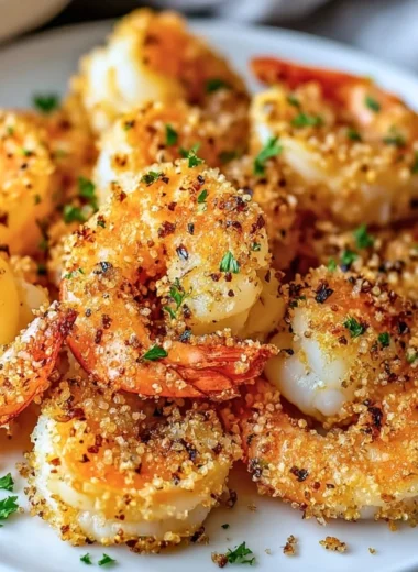 Air Fryer Garlic Parmesan Shrimp dish served on a plate