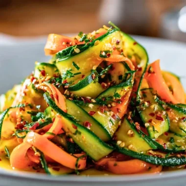 Bowl of colorful Asian Carrot Salad with fresh vegetables and dressing