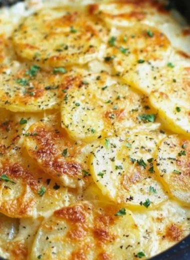 Delicious crockpot scalloped potatoes served in a bowl