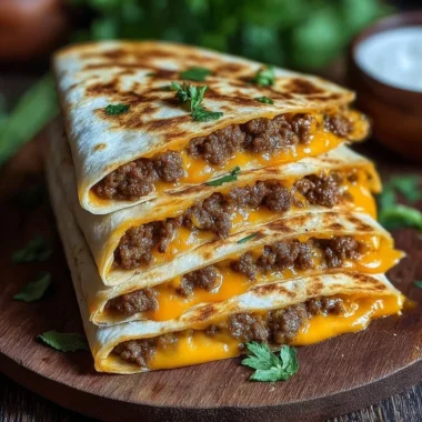 Delicious Smashburger Quesadillas with fresh ingredients and melted cheese