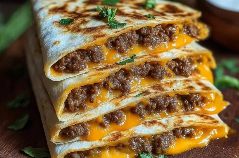 Delicious Smashburger Quesadillas with fresh ingredients and melted cheese