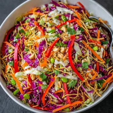 Colorful Asian Chopped Salad with fresh vegetables and flavorful dressing