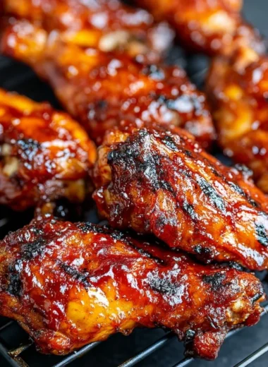 Best oven-baked BBQ chicken wings served with dipping sauce