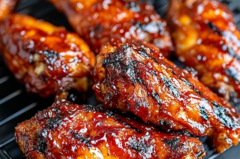 Best oven-baked BBQ chicken wings served with dipping sauce