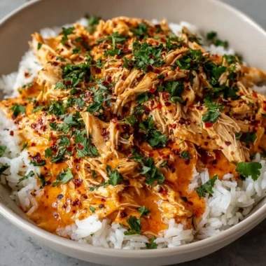 Crockpot Cajun Butter Chicken in a creamy sauce served in a comfort bowl
