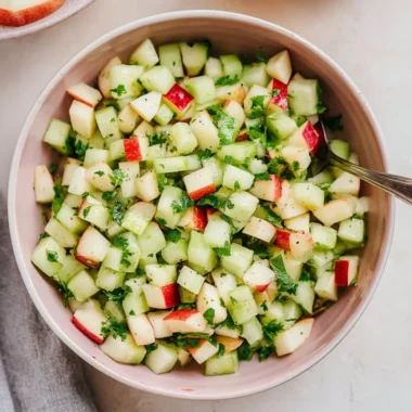 Fresh Cucumber Apple Salad with vibrant greens and sliced apples