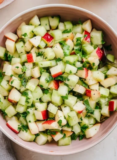 Fresh Cucumber Apple Salad with vibrant greens and sliced apples
