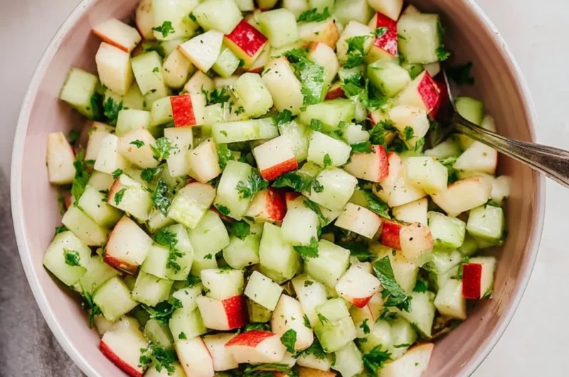 Fresh Cucumber Apple Salad with vibrant greens and sliced apples
