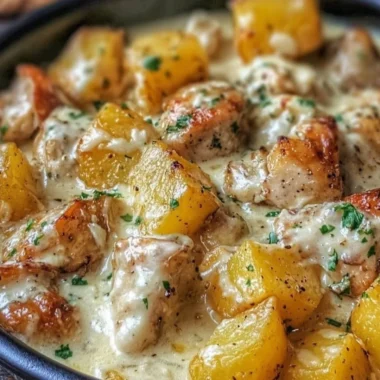Crockpot Garlic Parmesan Chicken served with potatoes for a delicious meal