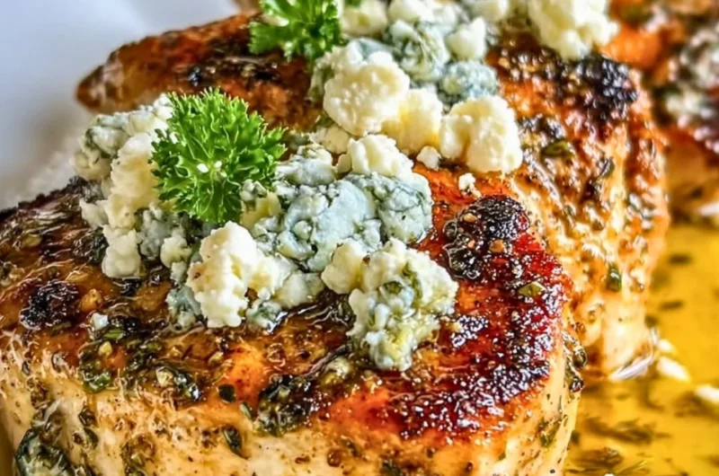 Delicious Greek chicken dish with lemon and feta on a plate