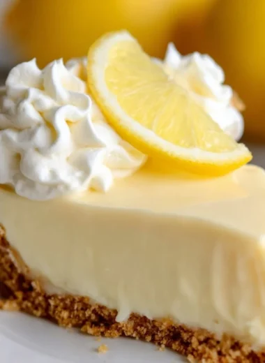 Delicious lemon pie with creamy filling and crust, a perfect dessert recipe.