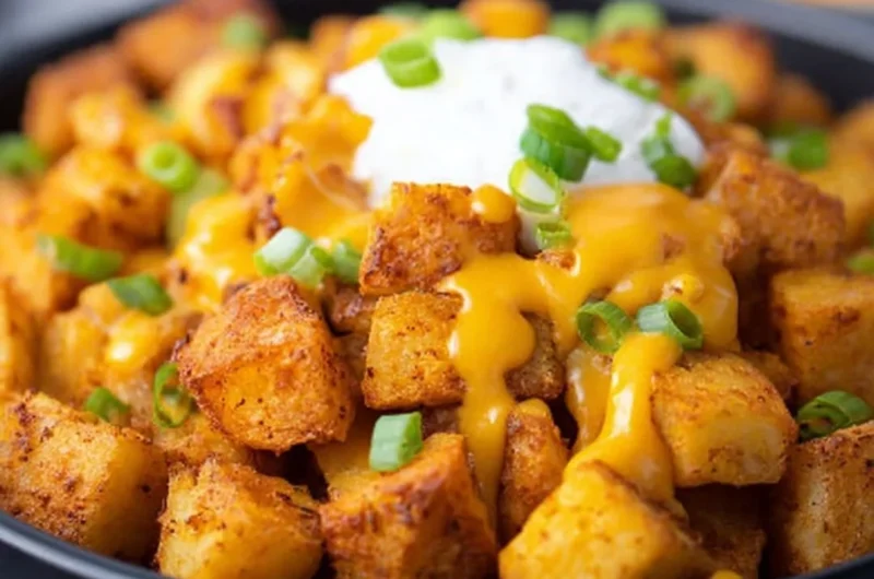 Delicious Taco Bell Potato Bites copycat recipe on a plate with dipping sauce