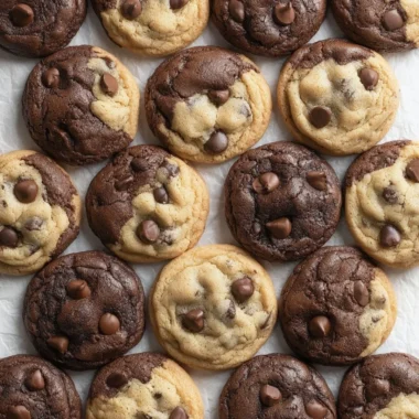 Delicious brookie cookies combining brownie and cookie textures in one treat