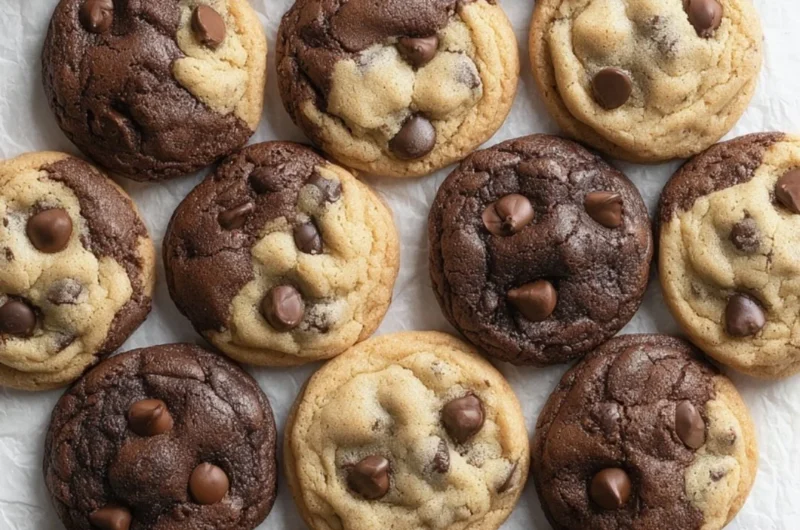 Delicious brookie cookies combining brownie and cookie textures in one treat
