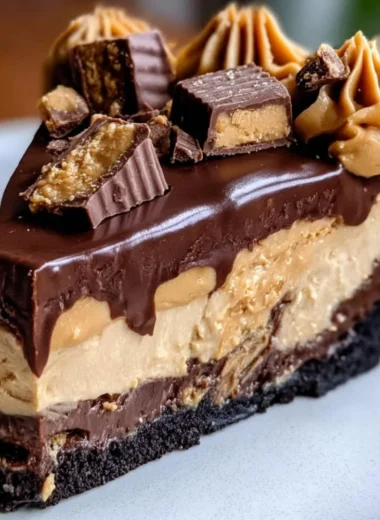 Delicious Chocolate Peanut Butter Pie with creamy filling and chocolate crust