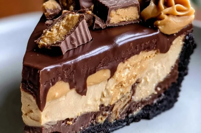 Delicious Chocolate Peanut Butter Pie with creamy filling and chocolate crust