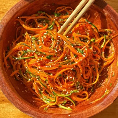 Cucumber carrot salad topped with fresh herbs and a light dressing