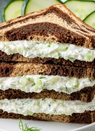 Delicious cucumber sandwiches ready for a picnic or afternoon tea