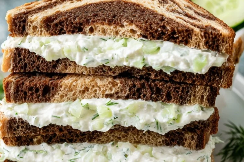 Delicious cucumber sandwiches ready for a picnic or afternoon tea