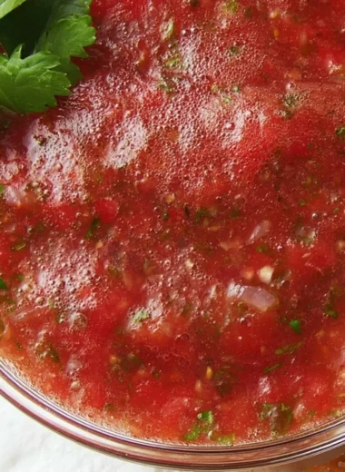 Bowl of easy homemade salsa made with fresh tomatoes, onions, and spices