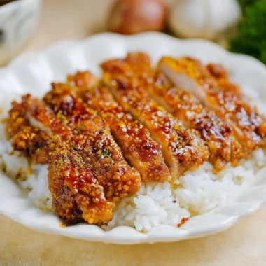 Honey garlic crispy chicken served with a side of vegetables