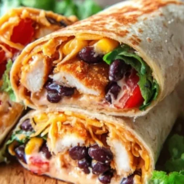 Delicious Southwest chicken wraps filled with chicken, veggies, and sauces
