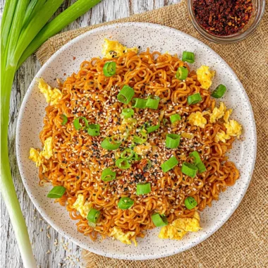 Homemade Tik Tok Ramen with vibrant ingredients and toppings.