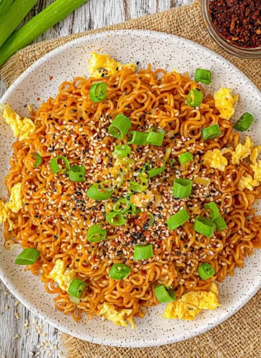 Homemade Tik Tok Ramen with vibrant ingredients and toppings.