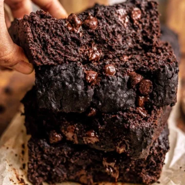 Delicious chocolate pumpkin bread with rich chocolate and warm spices.