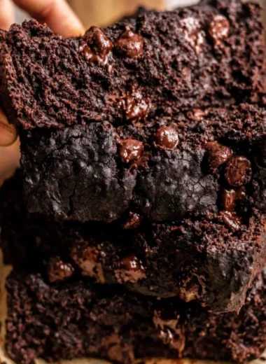 Delicious chocolate pumpkin bread with rich chocolate and warm spices.