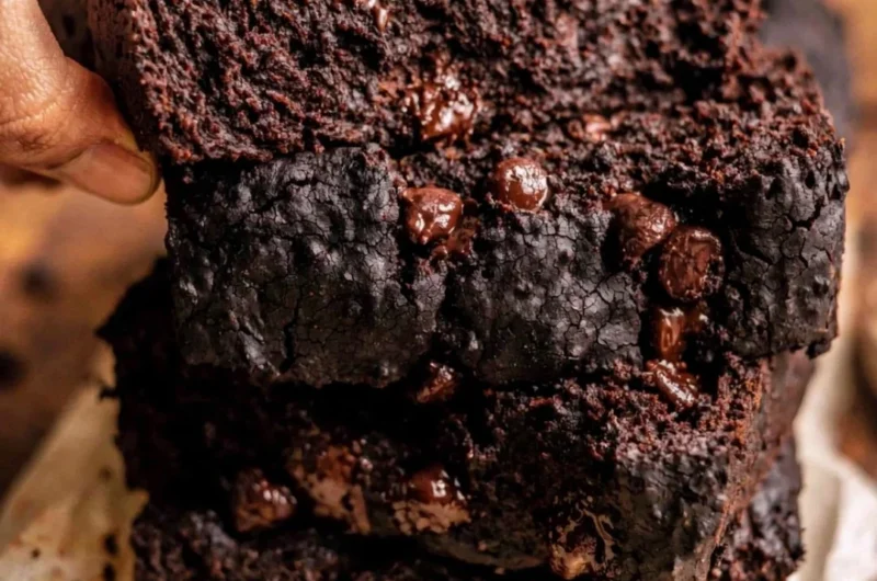 Delicious chocolate pumpkin bread with rich chocolate and warm spices.